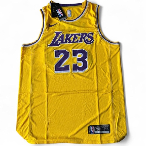 NWT- LeBron James Los Angeles Lakers Gold Jersey #23- Men's 54 (XL) - Picture 1 of 7